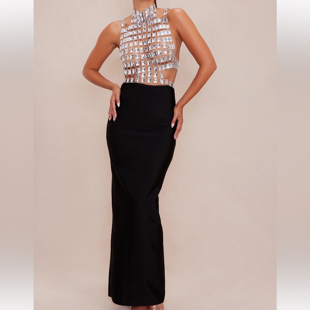 Brand New Two Piece Set Black Maxi Skirt Medium